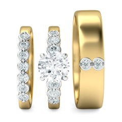 Fiducia Matching Set Round Brilliant in 18kt Yellow Gold + PT setting