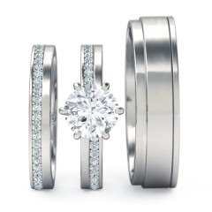 Bella Matching Set Round Brilliant in 18kt White Gold