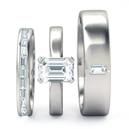 Brilliante Emerald Matching Set in 18kt White Gold AU