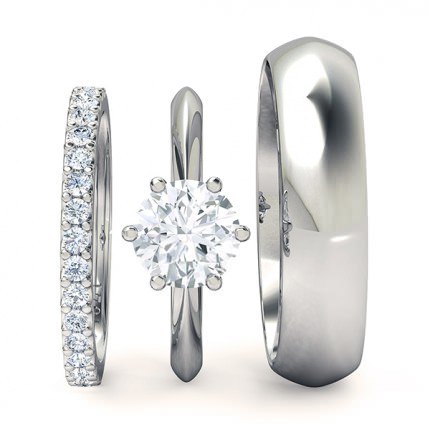 1791 Classic Round Brilliant Matching Set in 18kt White Gold AU