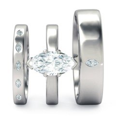 Duchess Matching Set Marquise in 18kt White Gold