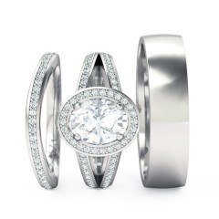 Opera Matching Set Oval in 18kt White Gold