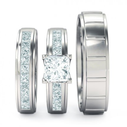 1791 Princess Matching Set Princess in Platinum 950 AU