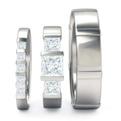 Karine Matching Set Princess in 18kt White Gold