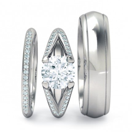 Maia Matching Set Round Brilliant in 18kt White Gold AU