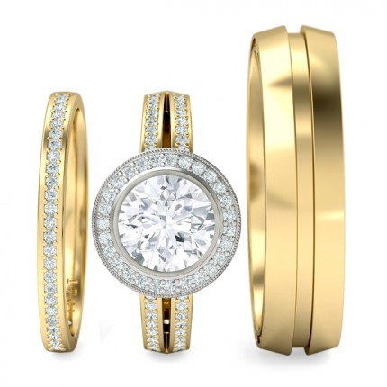 Essence Matching Set Round Brilliant in 18kt Yellow Gold AU