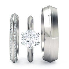 1791 Solitaire Matching Set Round Brilliant in 18kt White Gold