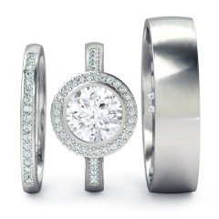 Spellbound Matching Set Round Brilliant in 18kt White Gold + PT setting