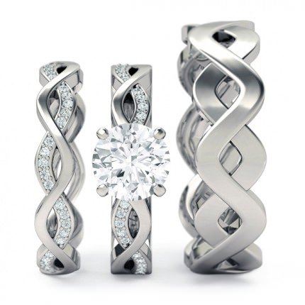 Felicita Matching Set Round Brilliant in 18kt White Gold AU