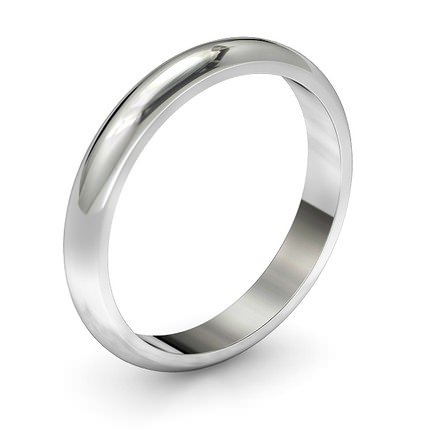 D Shape Band Wedding Band in Platinum 950 AU - Main View
