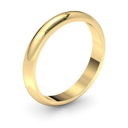 D Shape Band Wedding Band in 18kt Yellow Gold AU - Main View