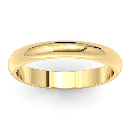 D Shape Band Wedding Band in 18kt Yellow Gold AU