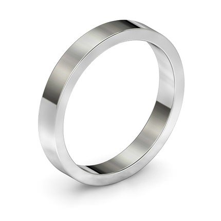 Flat Band Wedding Band in 18kt White Gold AU - Main View