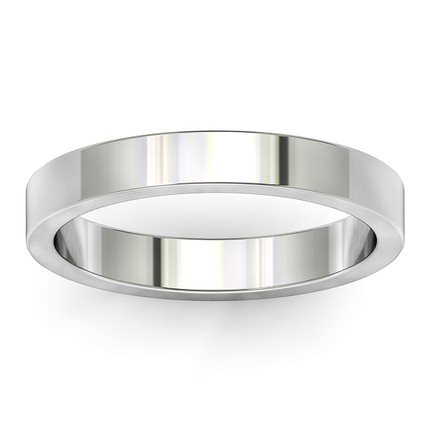 Flat Band Wedding Band in 18kt White Gold AU