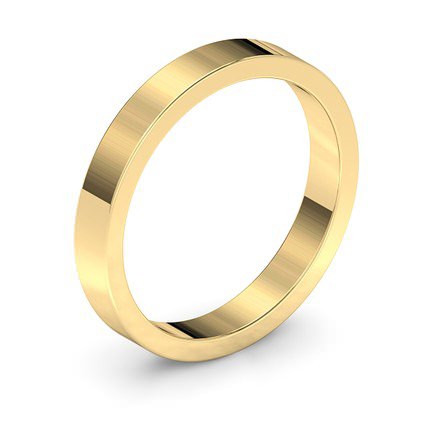 Flat Band Wedding Band in 18kt Yellow Gold AU - Main View