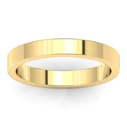 Flat Band Wedding Band in 18kt Yellow Gold AU