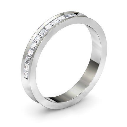Concave Princess Band Wedding Band in 18kt White Gold AU - Main View