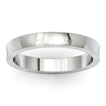 Concave Band Wedding Band in 18kt White Gold AU