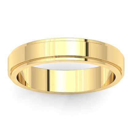 Step Band Wedding Band in 18kt Yellow Gold AU