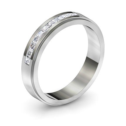 1791 Princess Band Wedding Band in Platinum 950 AU - Main View