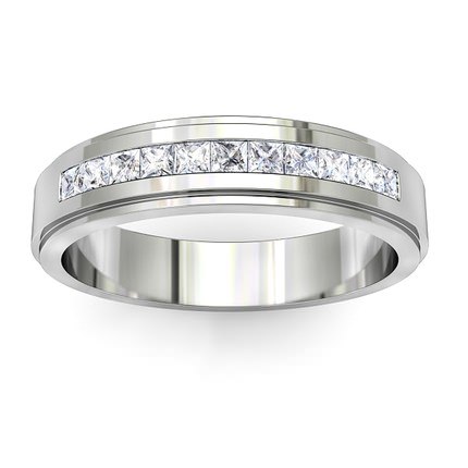 1791 Princess Band Wedding Band in 18kt White Gold AU