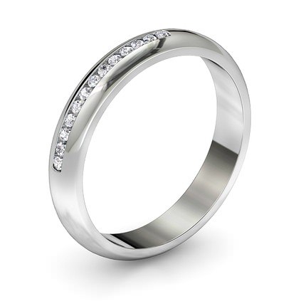 Bead set Band Wedding Band in 18kt White Gold AU - Main View
