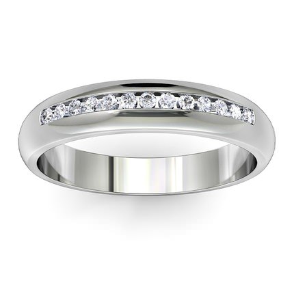 Bead set Band Wedding Band in 18kt White Gold AU