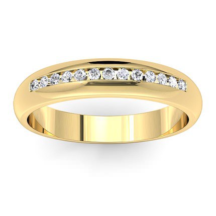 Bead set Band Wedding Band in 18kt Yellow Gold AU