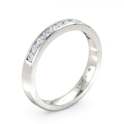 Ilaria Womens Wedding Band in 18kt White Gold AU - Main View