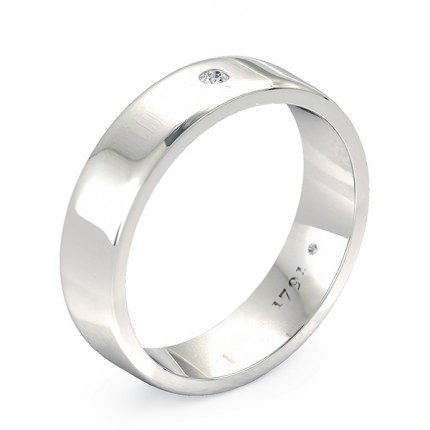 Ilaria Mens Wedding Band in 18kt White Gold AU - Main View