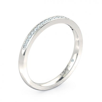 Floriana Womens Wedding Band in 18kt White Gold AU - Main View