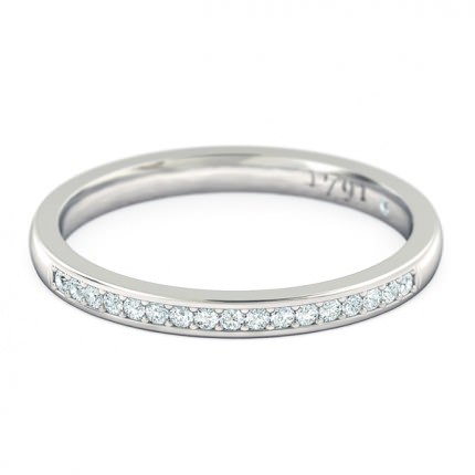 Floriana Womens Wedding Band in 18kt White Gold AU