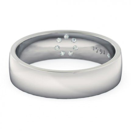 Floriana Mens Wedding Band in 18kt White Gold AU