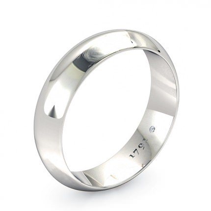 1791 Classic Men's Wedding Band in 18kt White Gold AU - Main View