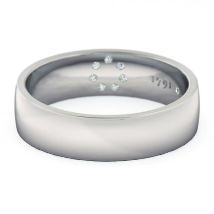 Priana Men's Wedding Band in Platinum 950 AU