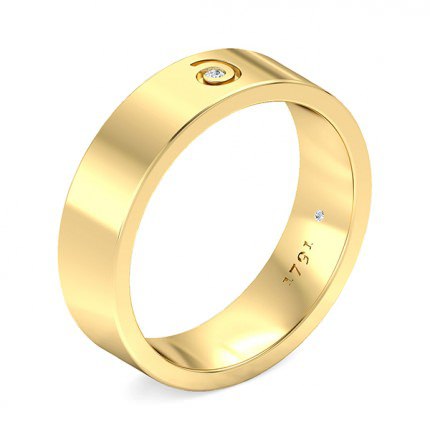 Perlina Men's Wedding Band in 18kt Yellow Gold AU - Main View