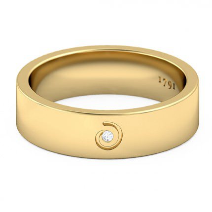 Perlina Men's Wedding Band in 18kt Yellow Gold AU
