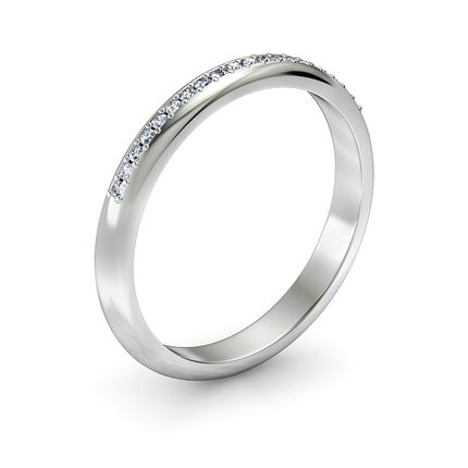 Bead-set Wedding band in Platinum 950 AU - Main View