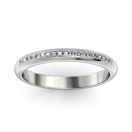 Bead-set Wedding band in Platinum 950 AU