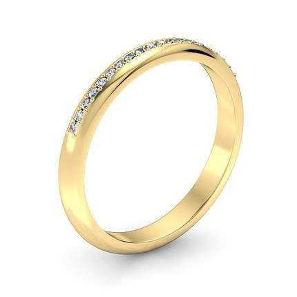 Bead-set wedding band in 18kt Yellow Gold AU - Main View
