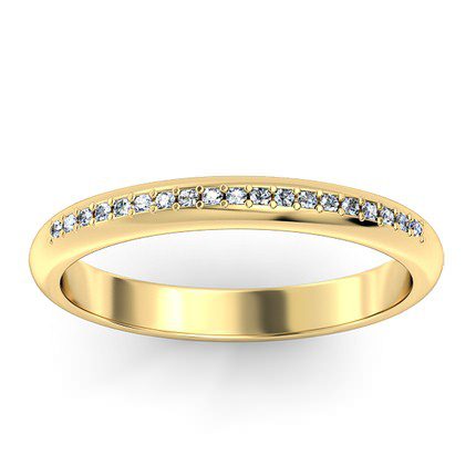 Bead-set wedding band in 18kt Yellow Gold AU