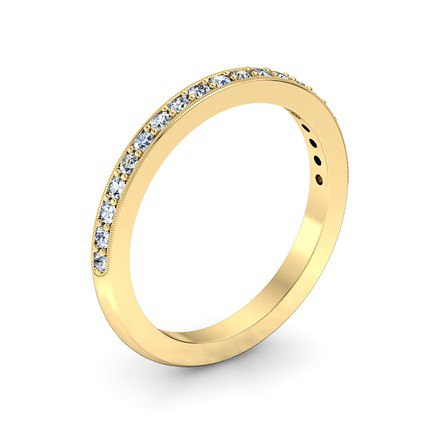 Millgrain Wedding Band in 18kt Yellow Gold AU - Main View