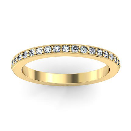 Millgrain Wedding Band in 18kt Yellow Gold AU