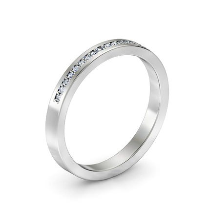 Bead-set Edged Wedding Band in Platinum 950 AU - Main View