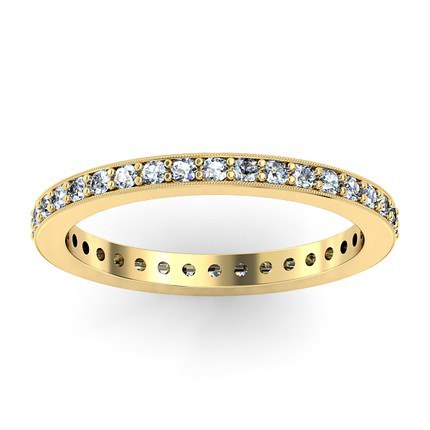 Full Millgrain Wedding Band in 18kt Yellow Gold AU