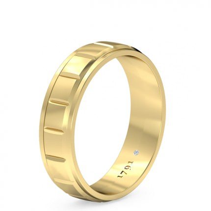 La Lucia Men's Wedding Band in 18kt Yellow Gold AU - Main View
