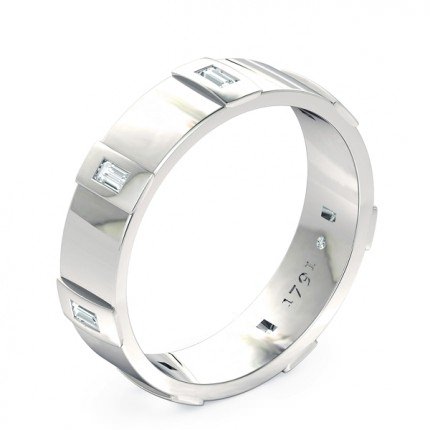 Quadrata Men's Wedding Band in Platinum 950 AU - Main View