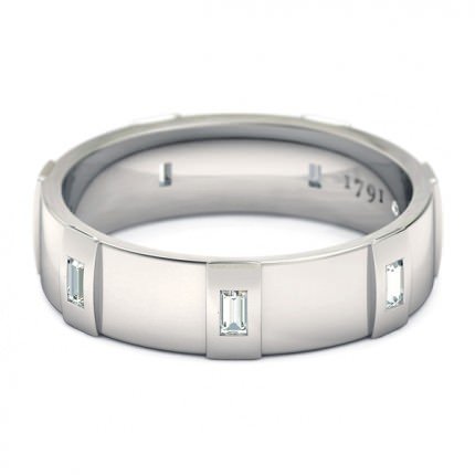 Quadrata Men's Wedding Band in Platinum 950 AU