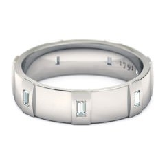Quadrata Men's Wedding Band in 18kt White Gold