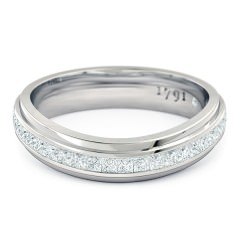 Deep Blue Women's Wedding Band in Platinum 950